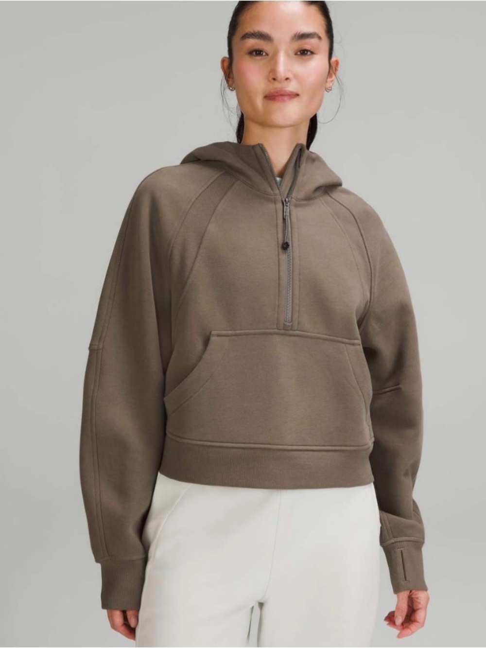Lululemon Scuba Oversized Half-Zip Hoodie Sweatshirt Mushroom Brown Nomad XS/S